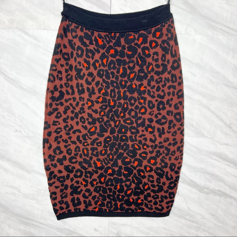 A.L.C. Ellwood Leopard Cheetah Animal Print Pencil Skirt Small